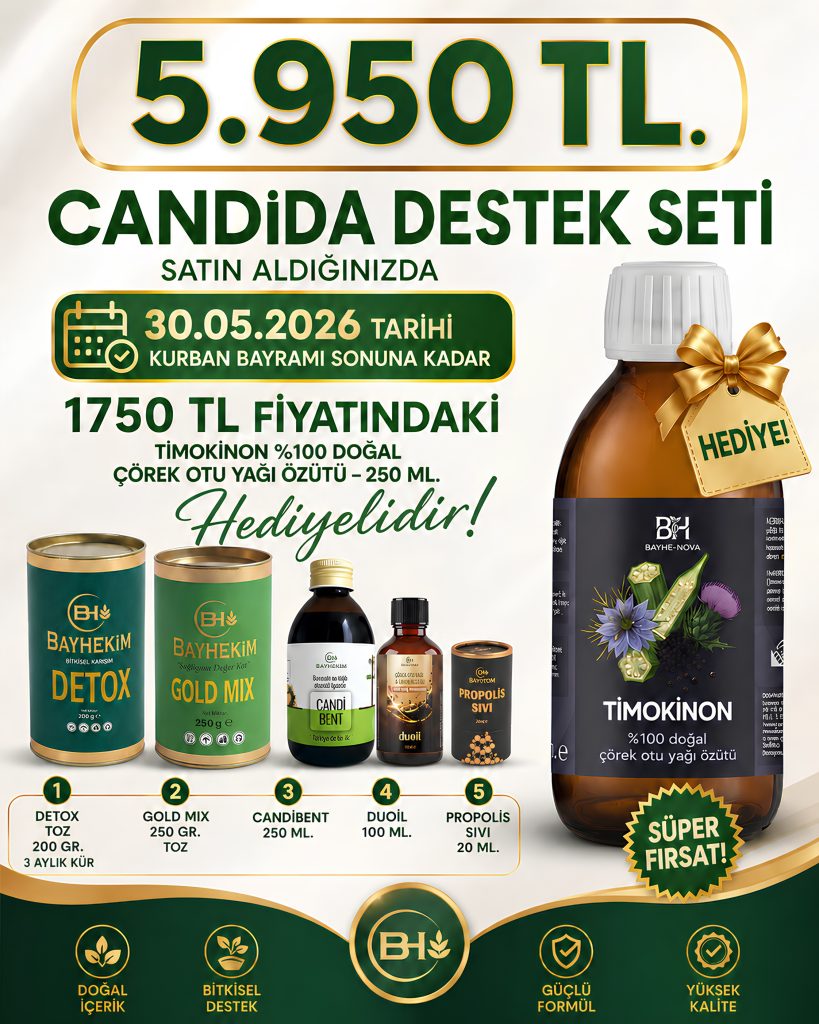 Bayhekim Candida Destek Seti - Timokinon 250 Ml. Hediyeli